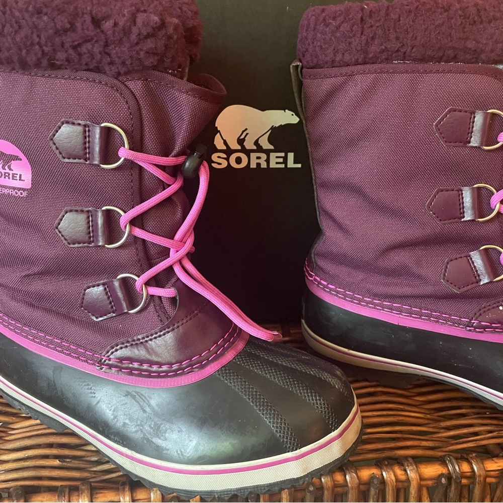 Sorel Dark Purple and Pink Snow Boots